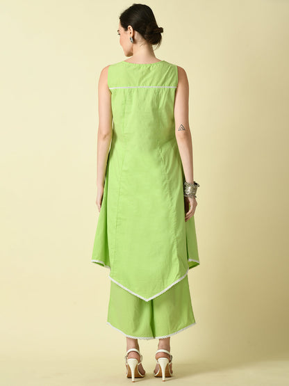Women's Pink A-Line Solid Kurta