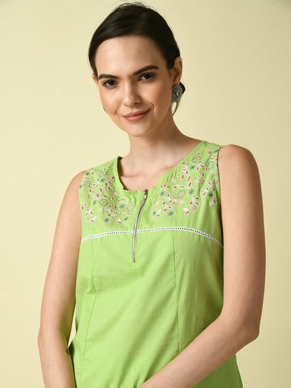 Women's Pink A-Line Solid Kurta
