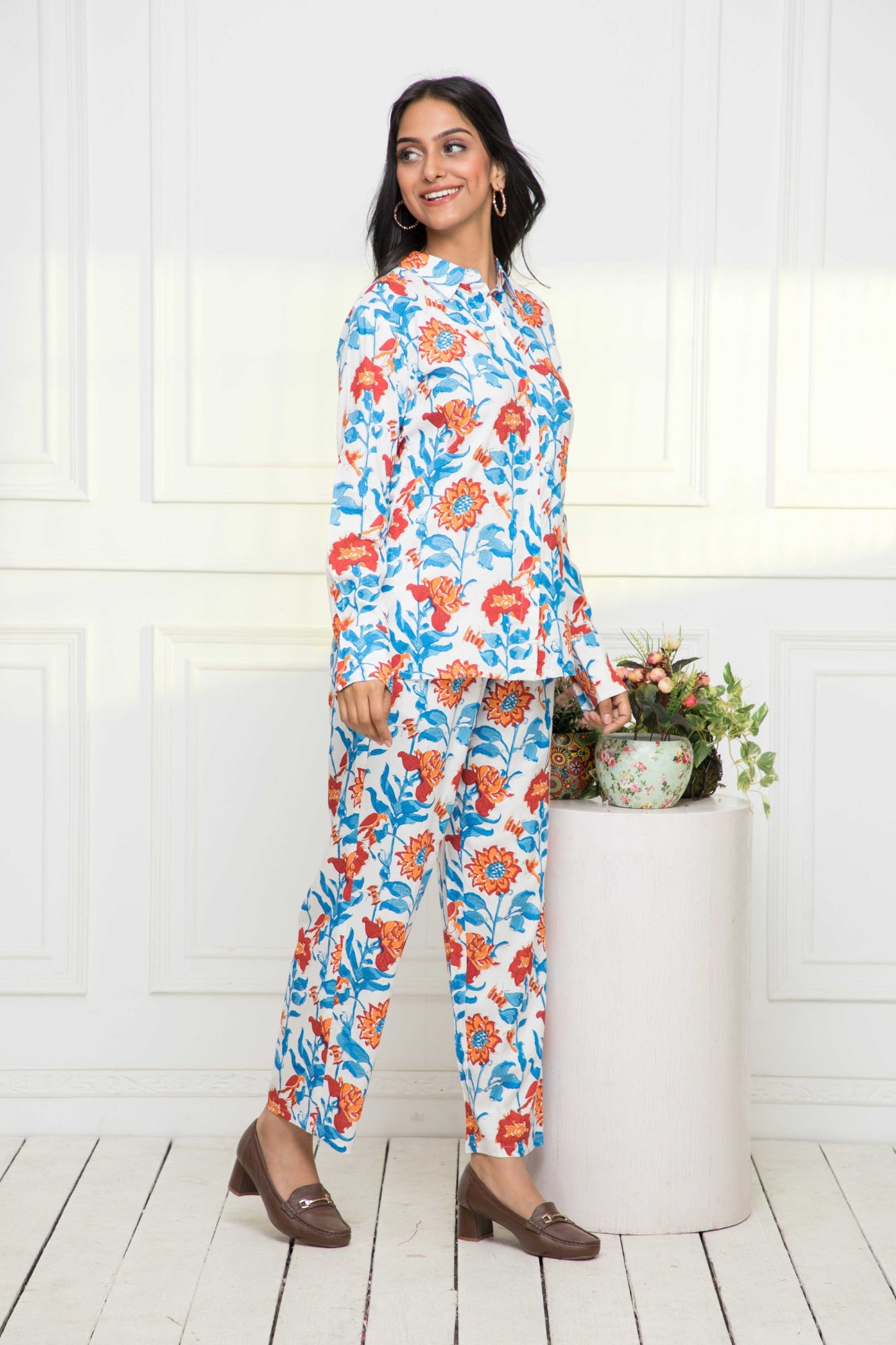 Women's Multi Printed Romantic Florals Co-Ords