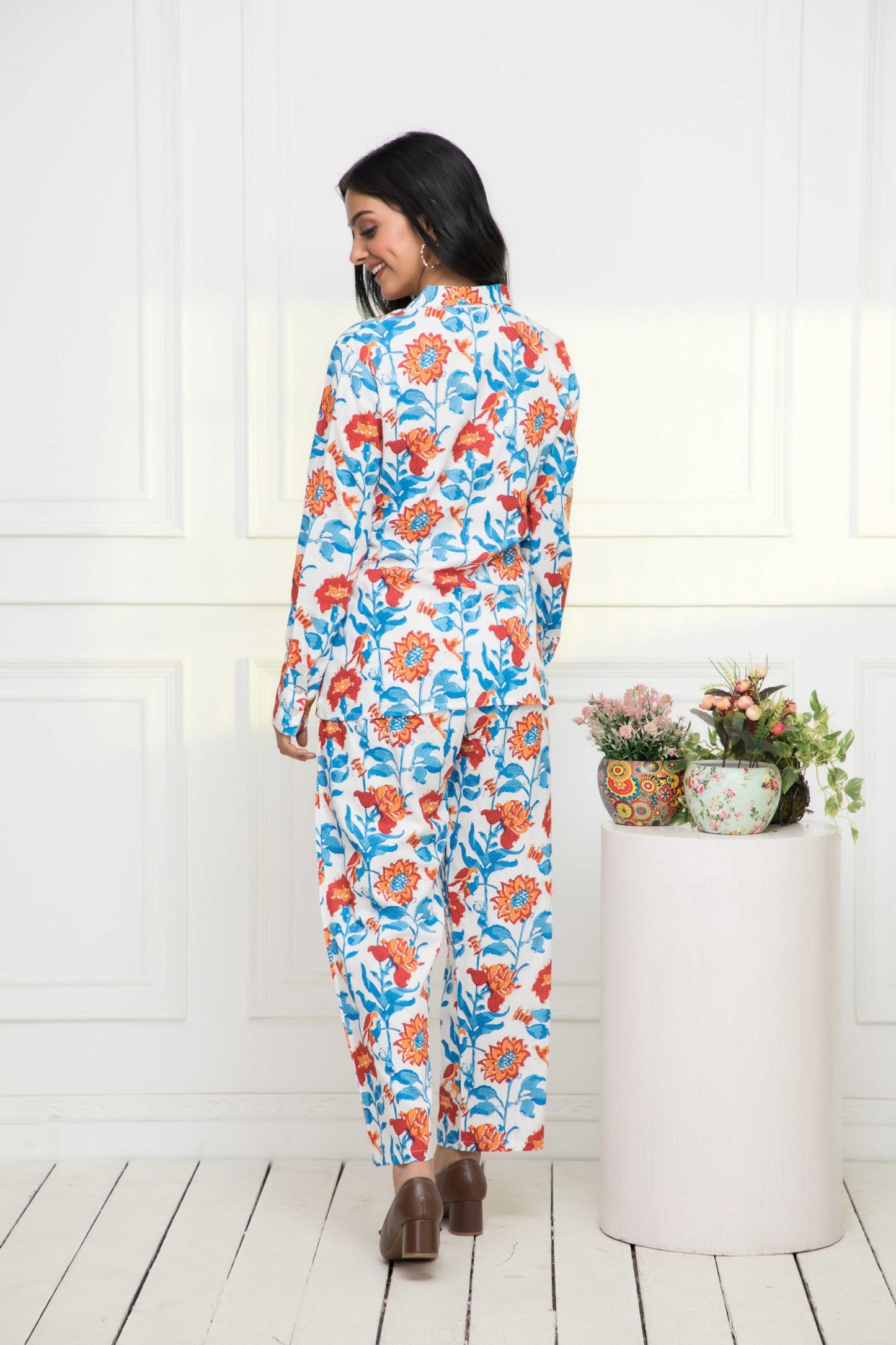 Women's Multi Printed Romantic Florals Co-Ords