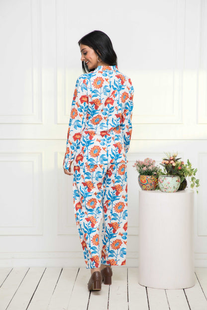 Women's Multi Printed Romantic Florals Co-Ords