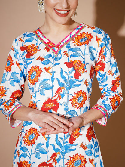 Women's Multi Solid Kurta & Trousers With Dupatta