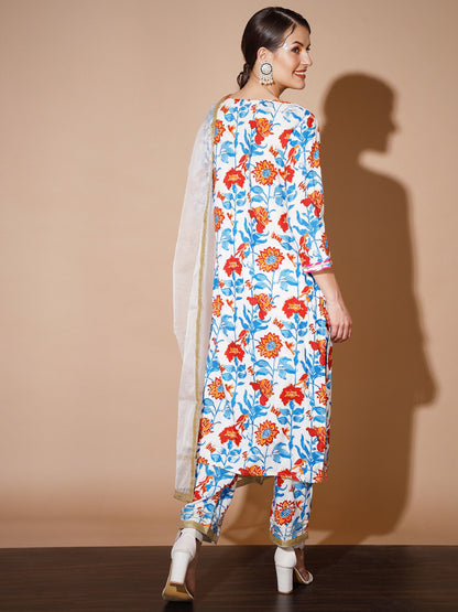 Women's Multi Solid Kurta & Trousers With Dupatta