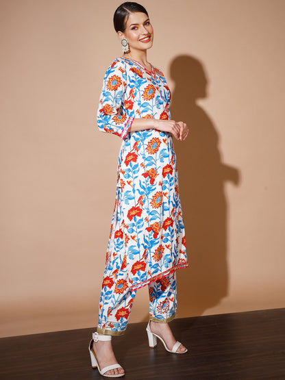Women's Multi Solid Kurta & Trousers With Dupatta