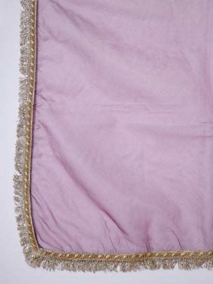 Women's Mauve Solid Kurta & Palazzos With Dupatta