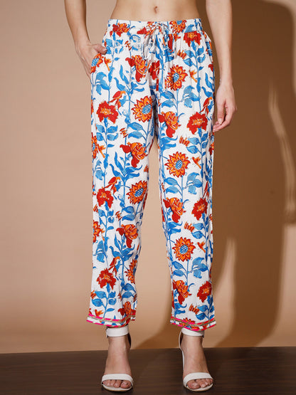 Women's Multi Printed Kurta & Trousers With Dupatta
