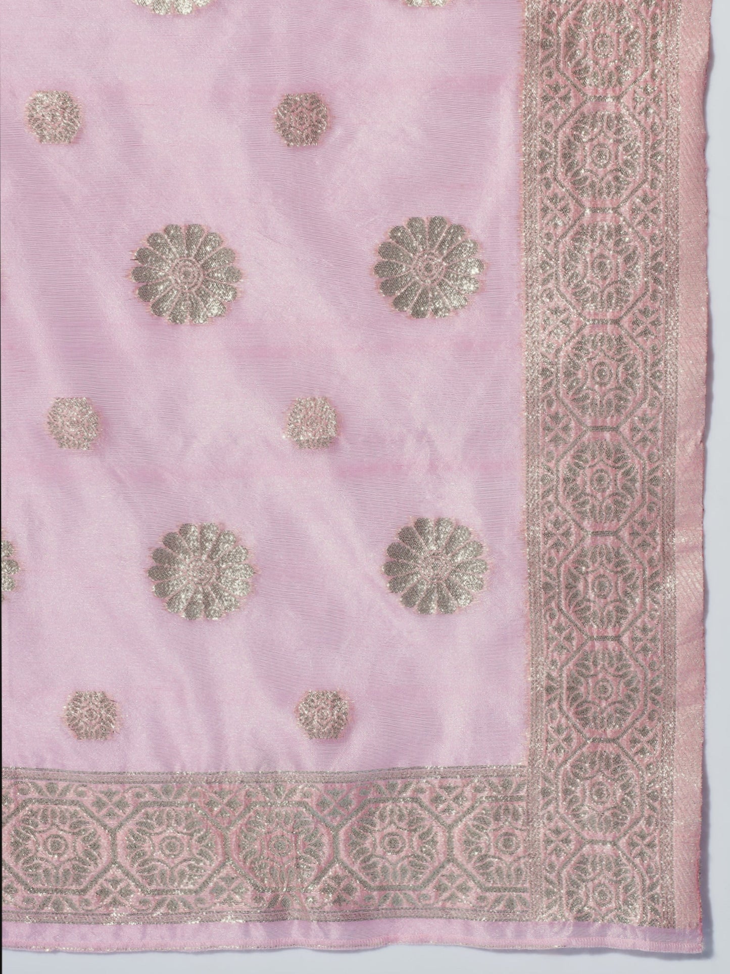 Women's Pink Printed Kurta & Trousers With Dupatta