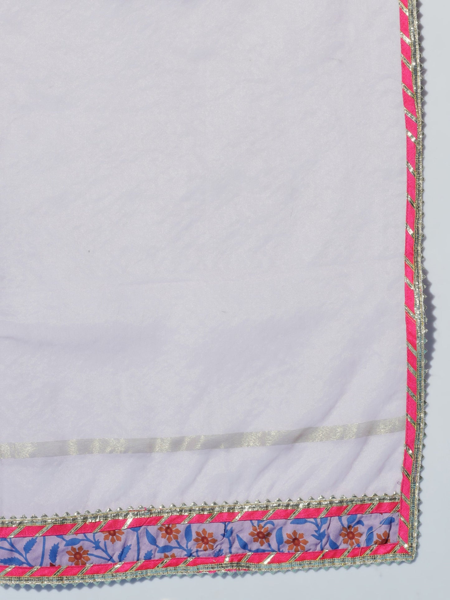 Women's Lavender Printed Kurta & Trousers With Dupatta