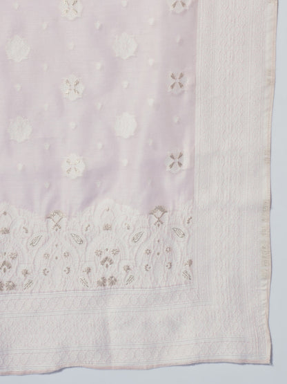 Women's Pink Embroidered Kurta & Trousers With Dupatta