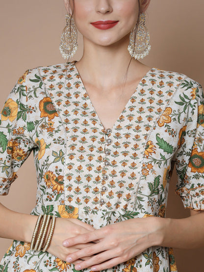 Women's Multi Anarkali Kurta & Palazzos With Dupatta