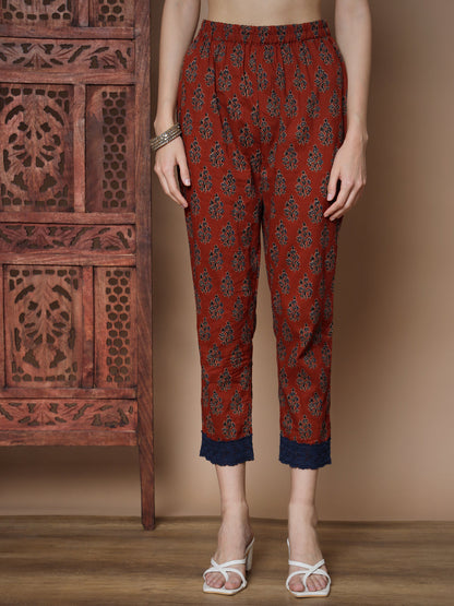 Women's Blue A-Line Kurta & Trousers With Dupatta