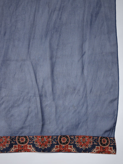 Women's Blue A-Line Kurta & Trousers With Dupatta