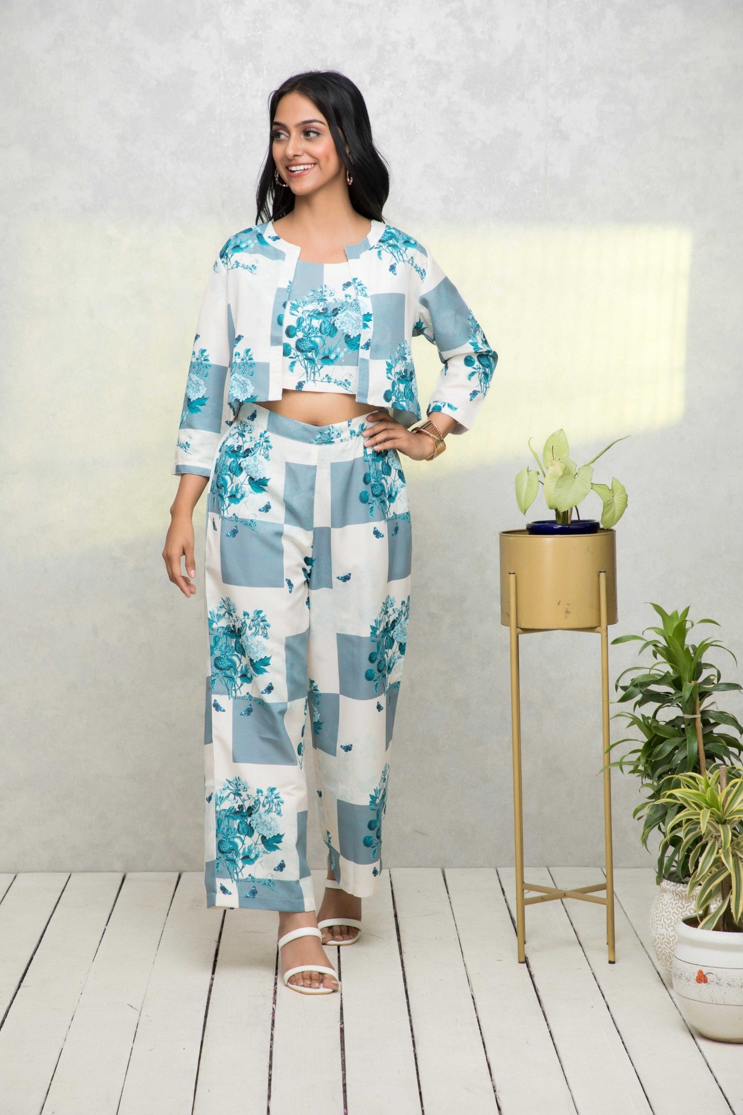 Women's Multi Printed Summer Checks Co-Ords