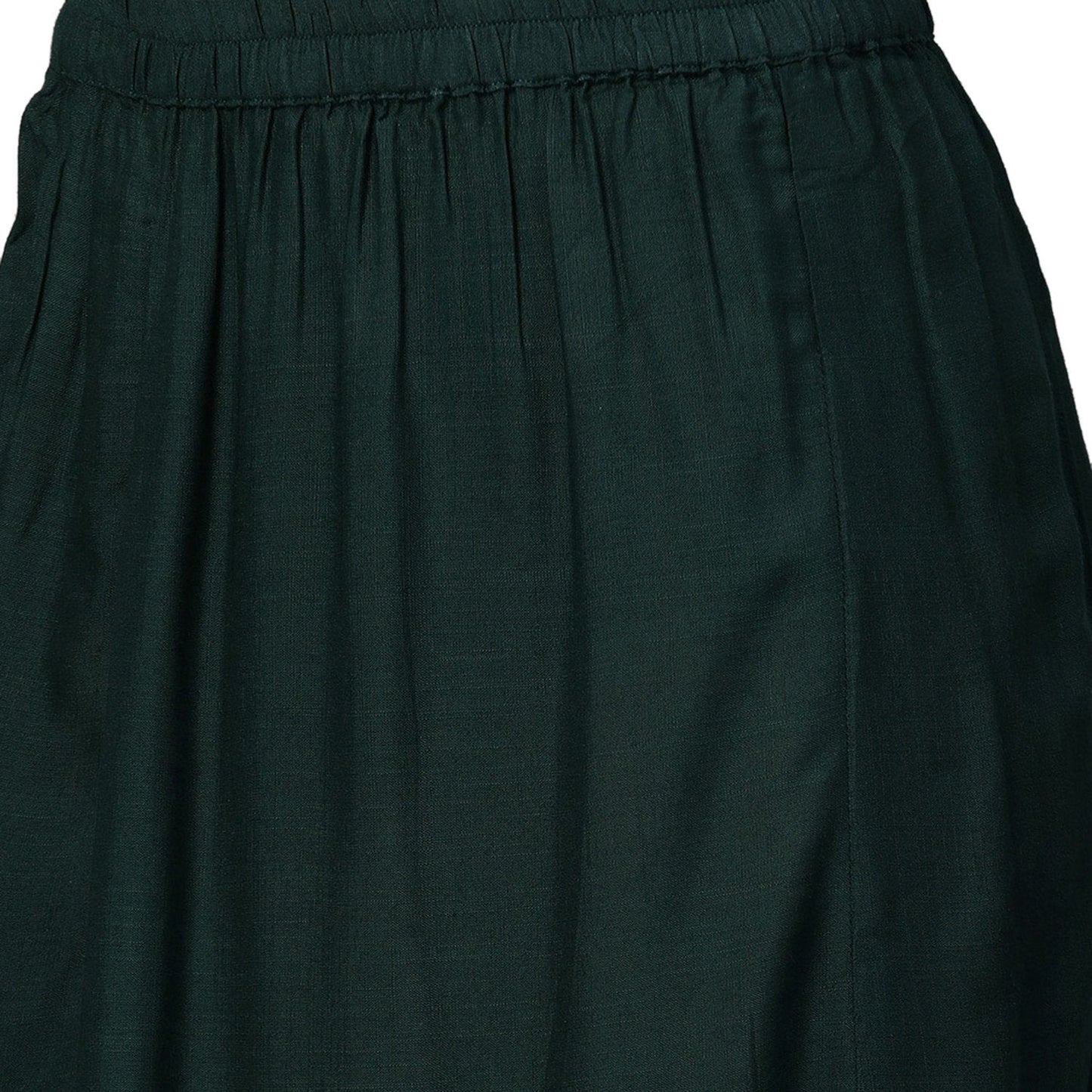 Women's Green Cotton Printed Half Sleeve Casual Kurta Skirt Set