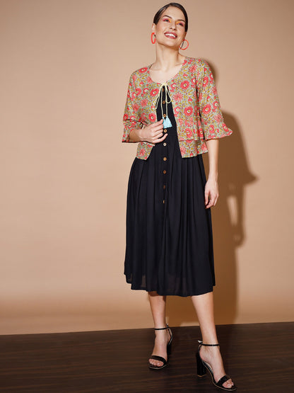 Women's Black Geometric Dresses