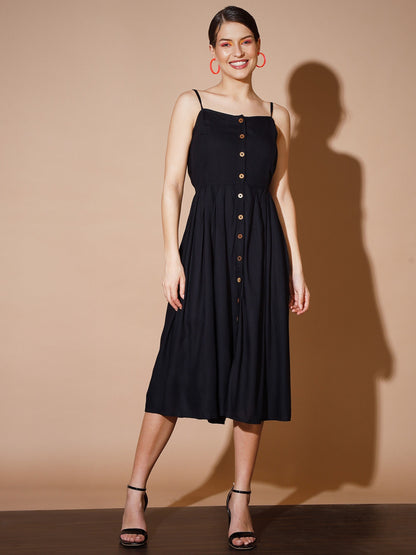Women's Black Geometric Dresses