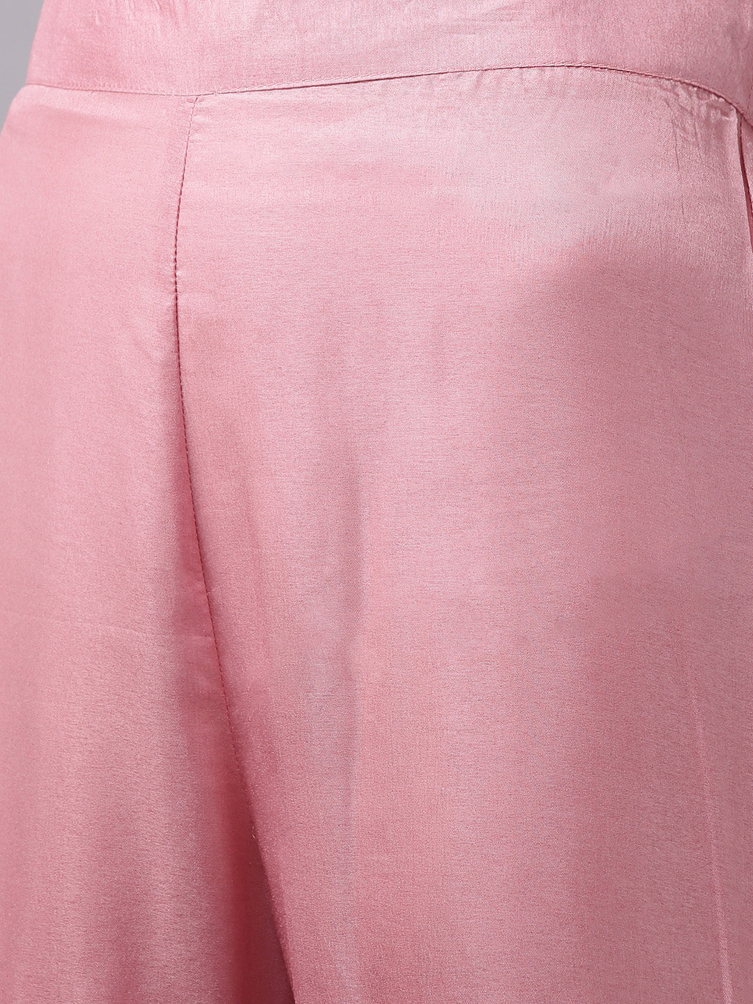 Women's Pink And Golden Self Design Kurta With Sharara