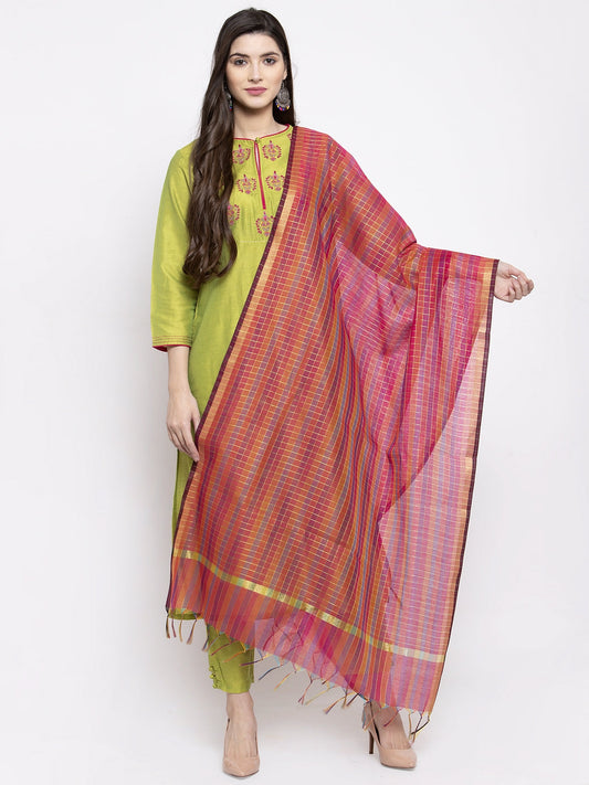 Women's LimeÃ¢Â Green Solid Kurta With Trousers & Dupatta