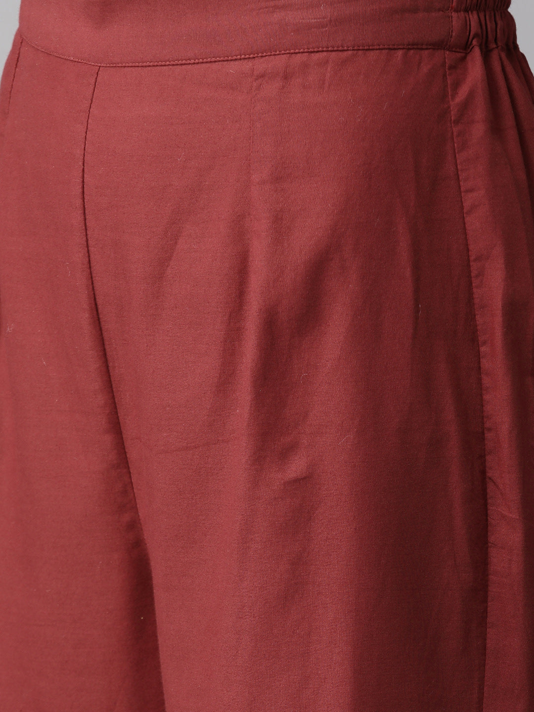 Women's Maroon Printed Kurta With Palazzos