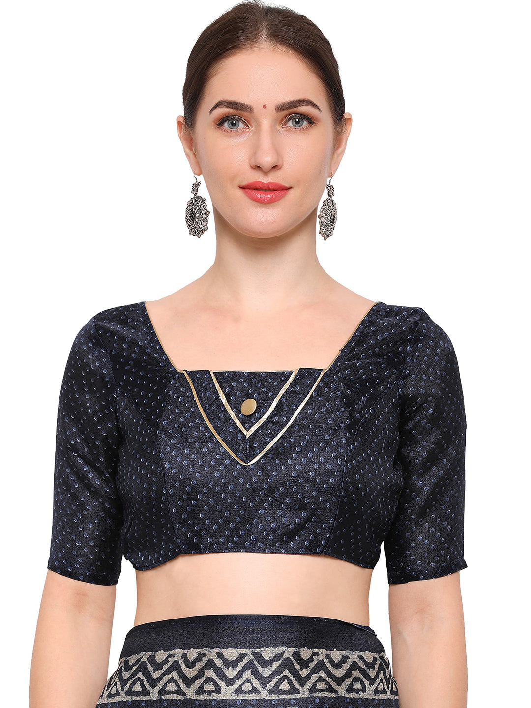 Women's Blue Chiffon Printed Saree