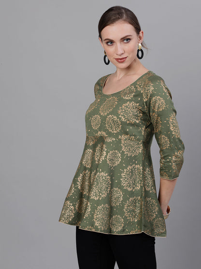 Women's Gold Printed Tunic