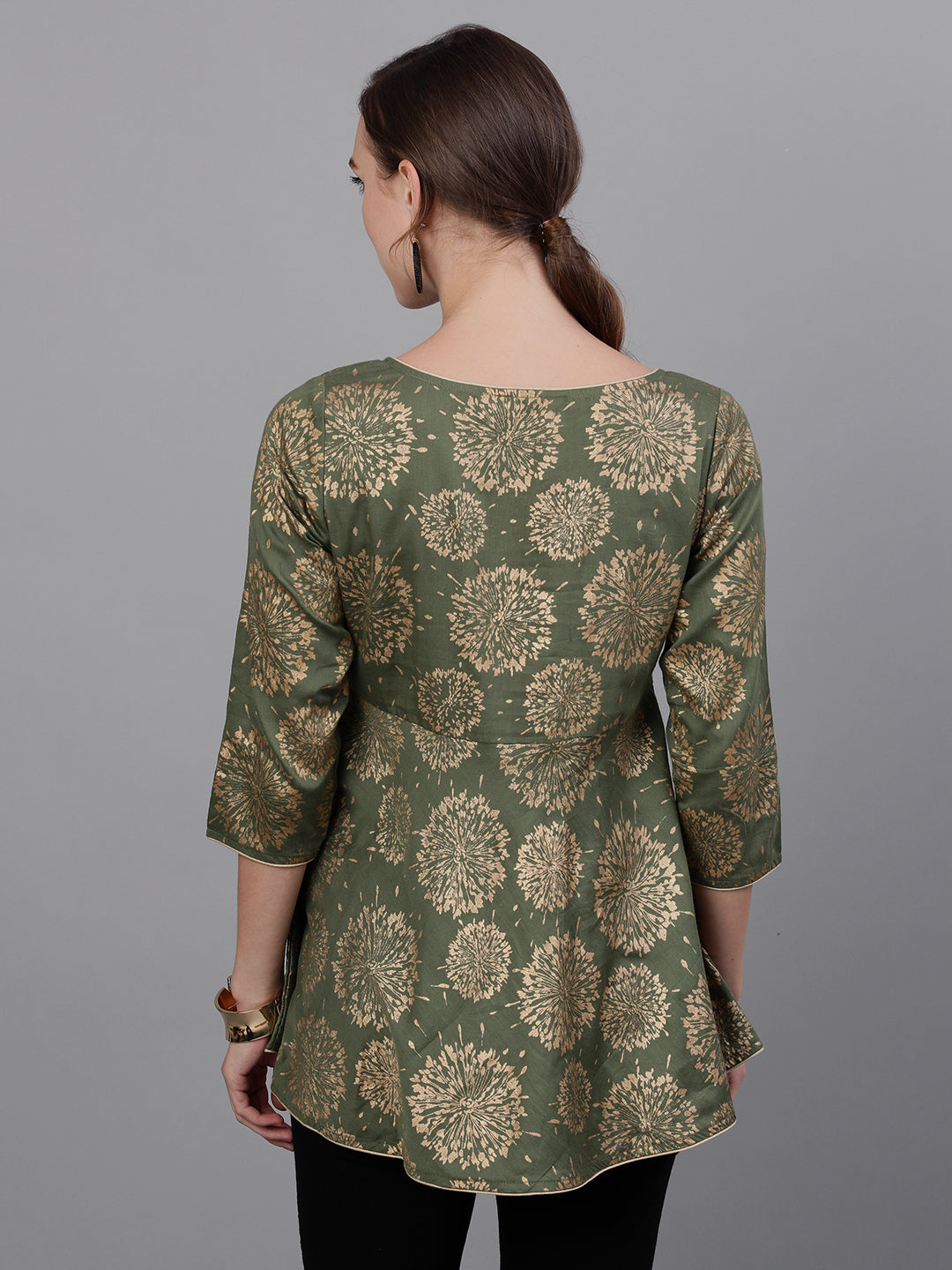Women's Gold Printed Tunic