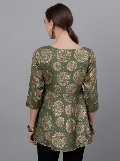 Women's Gold Printed Tunic