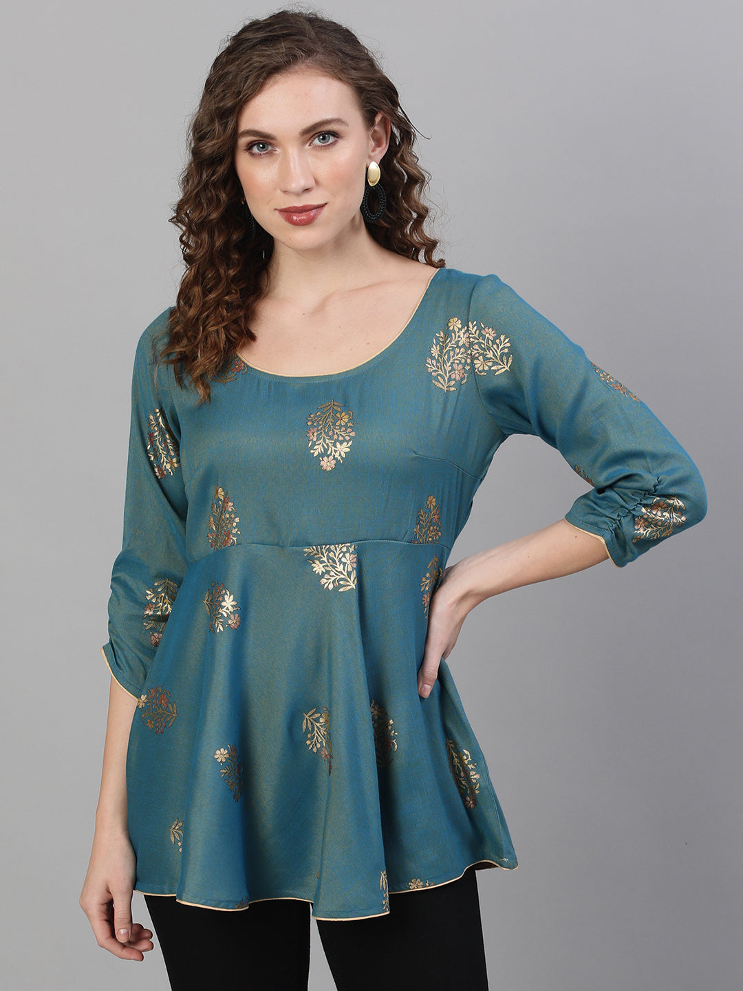 Women's Blue Printed Tunic