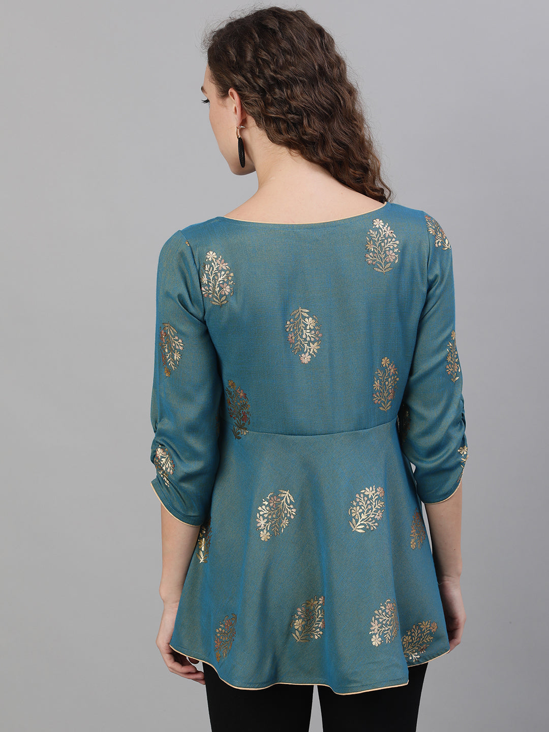 Women's Blue Printed Tunic