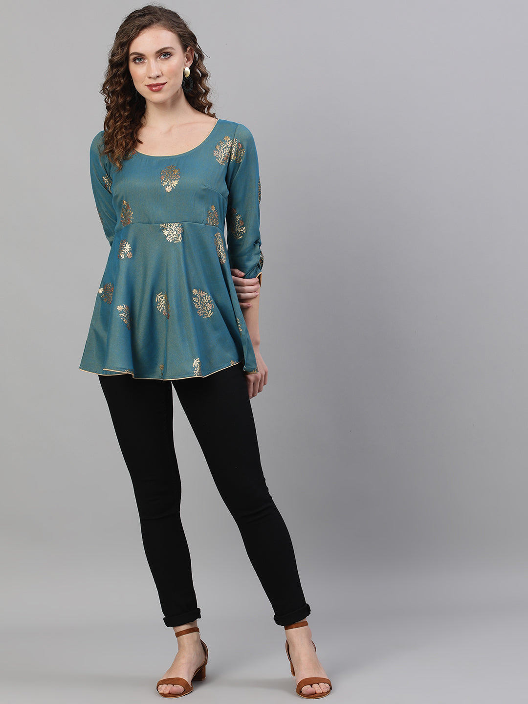 Women's Blue Printed Tunic