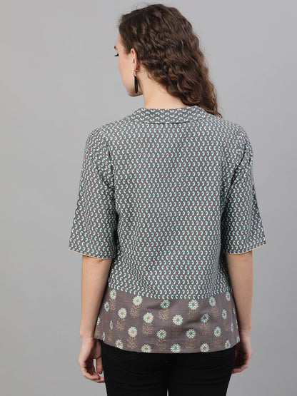 Women's Grey Printed Top
