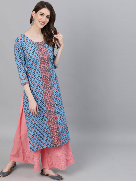 Women's Blue Printed Kurta