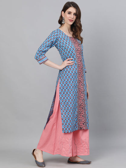 Women's Blue Printed Kurta