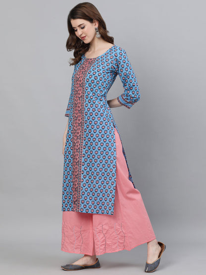 Women's Blue Printed Kurta
