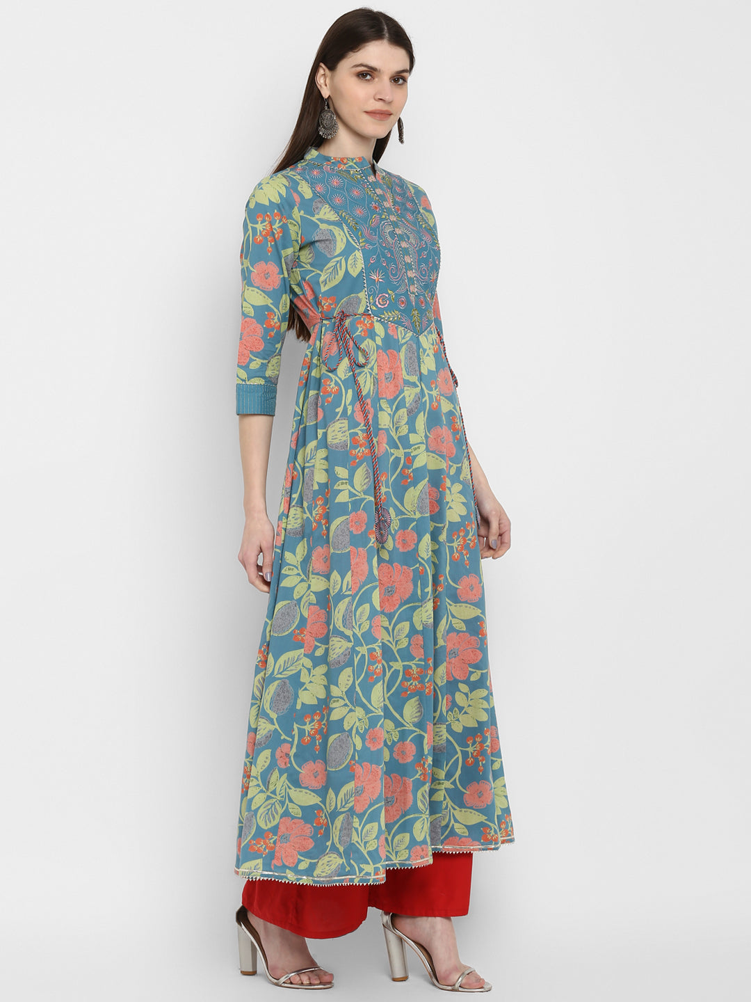 Women's Turquoise Blue Anarkali Kurta By Vbuyz (