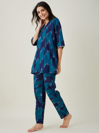 Women's Green Handloom ikat Coord set