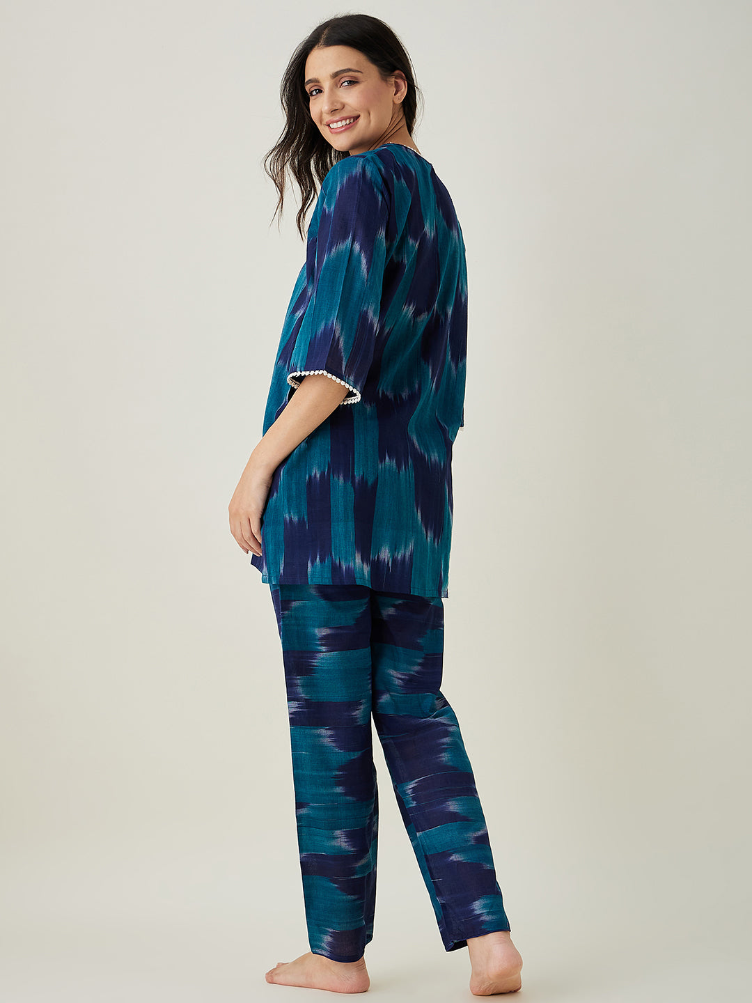 Women's Green Handloom ikat Coord set