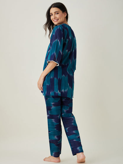 Women's Green Handloom ikat Coord set