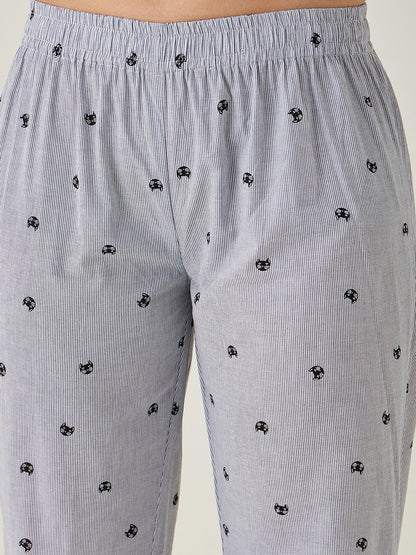Women's Black and White Purrfectly Chic Cat Coord set