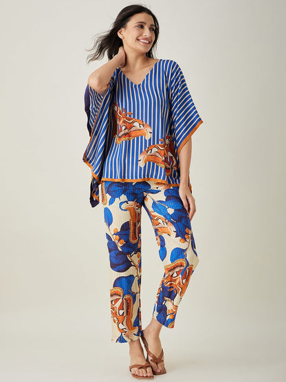 Women's Blue Fluttery Dream Pajama Set