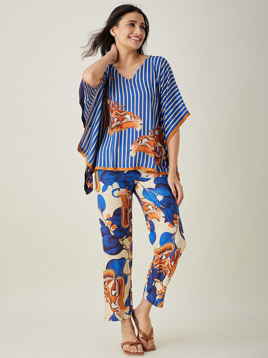 Women's Blue Fluttery Dream Pajama Set