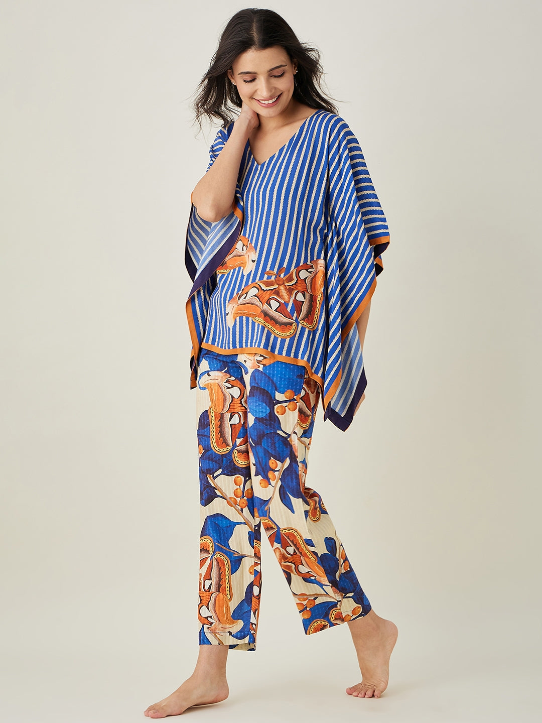 Women's Blue Fluttery Dream Pajama Set
