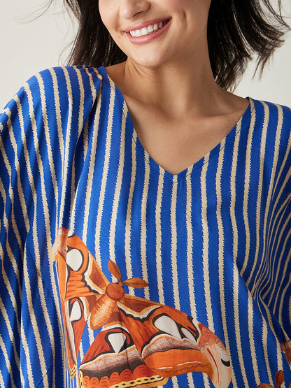 Women's Blue Fluttery Dream Pajama Set