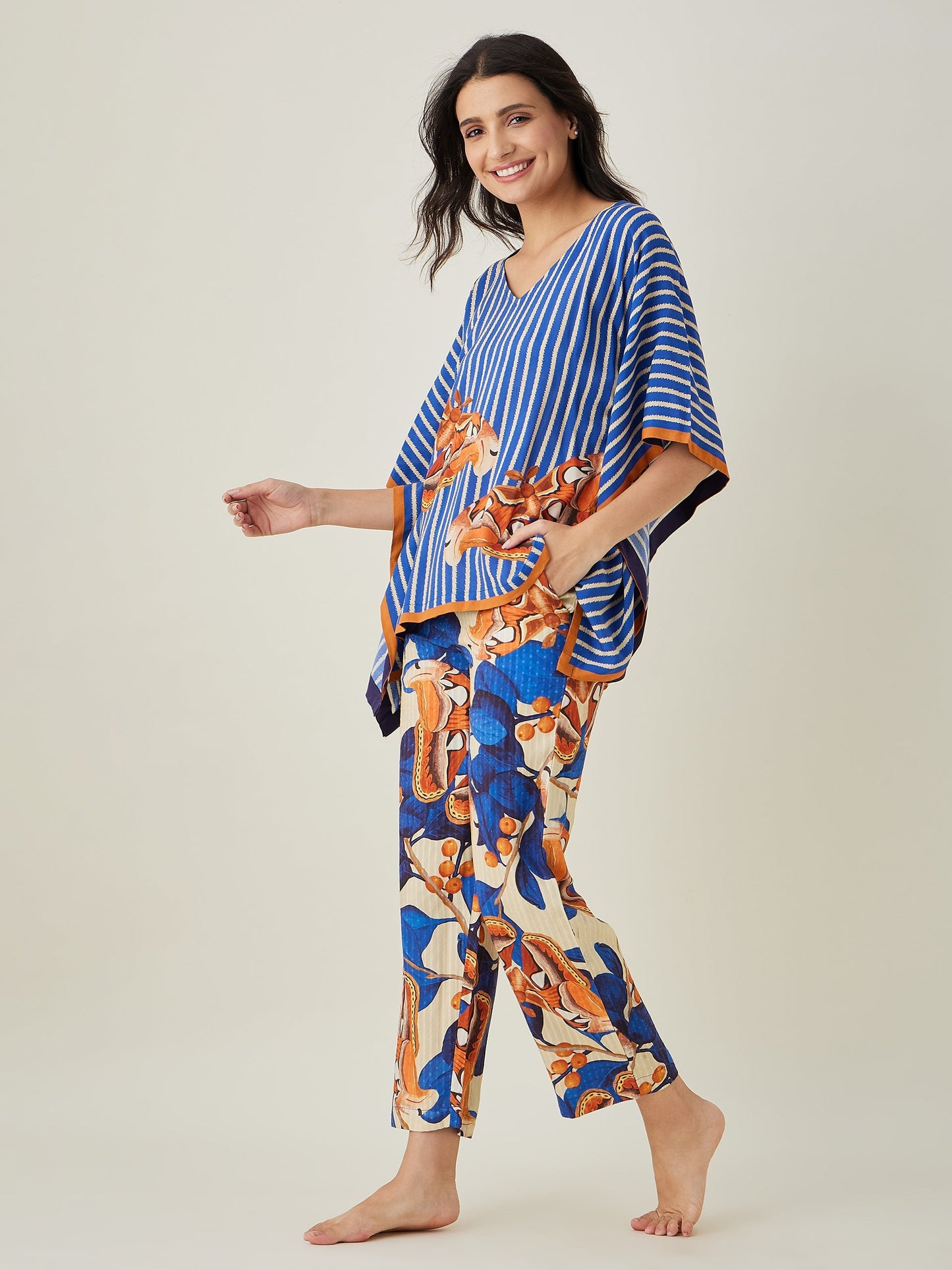 Women's Blue Fluttery Dream Pajama Set