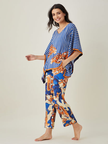 Women's Blue Fluttery Dream Pajama Set