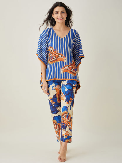 Women's Blue Fluttery Dream Pajama Set