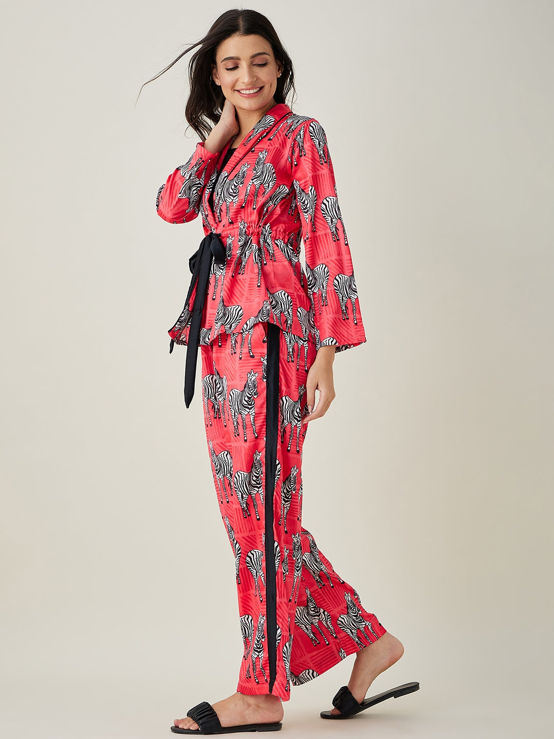 Women's Rosy Zebra Stripes Lounge Set