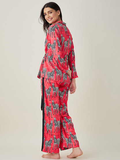 Women's Rosy Zebra Stripes Lounge Set