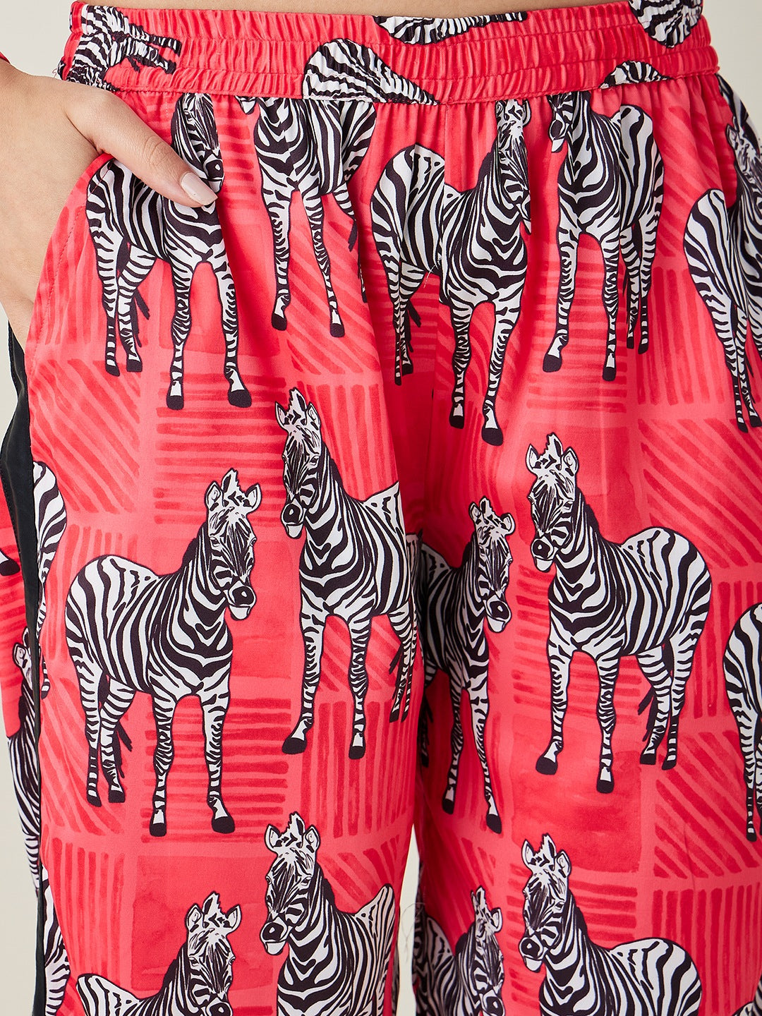 Women's Rosy Zebra Stripes Lounge Set