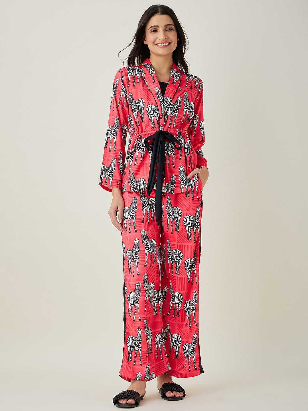 Women's Rosy Zebra Stripes Lounge Set